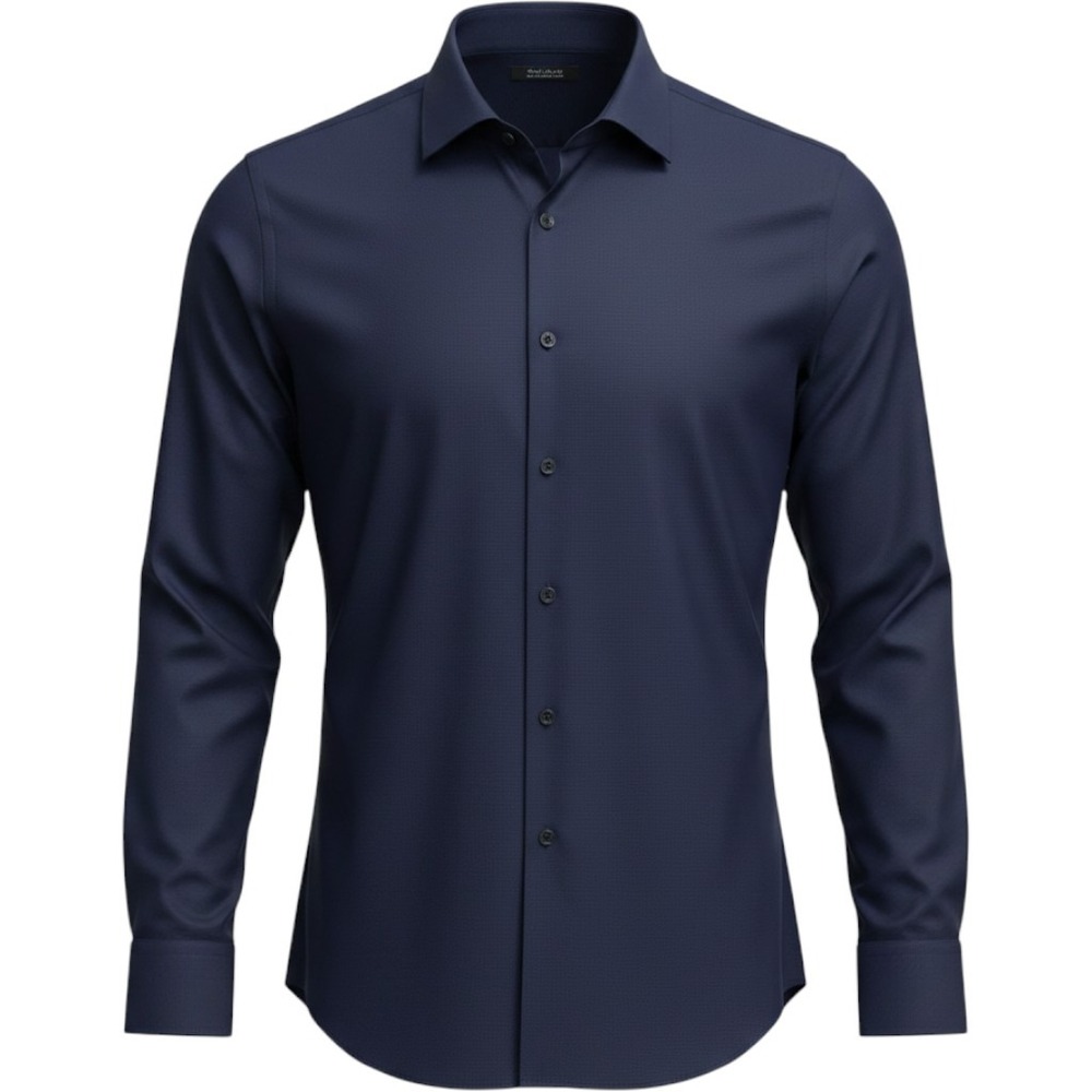 Charles Tyrwhitt Dress Shirt Mens 16.5/34 Navy Blue Slim Fit Non-Iron Cotton